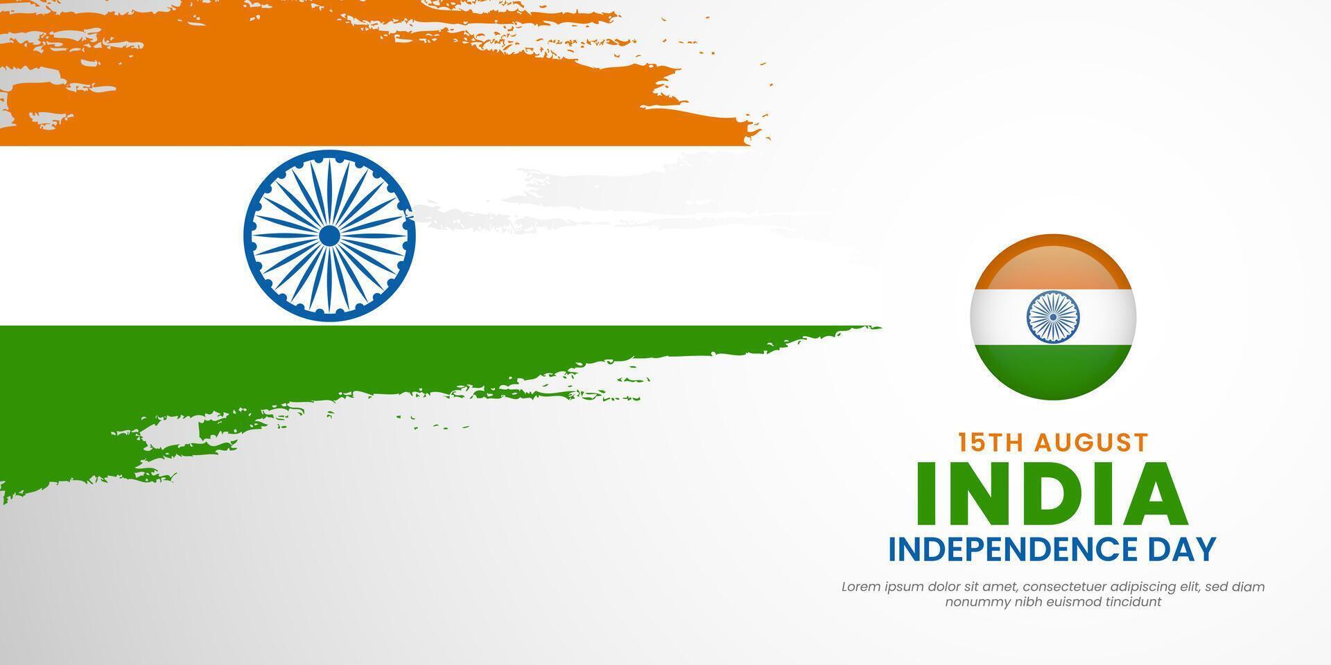 Abstract happy independence day of India with creative watercolor national brush flag background vector