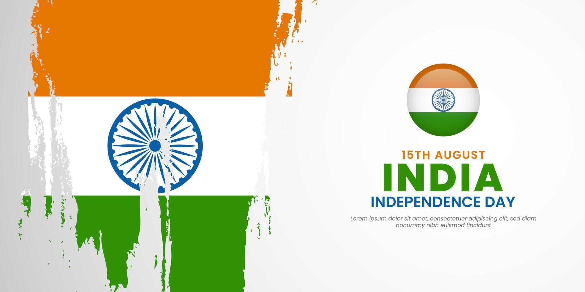 Abstract happy independence day of India with creative watercolor national brush flag background vector