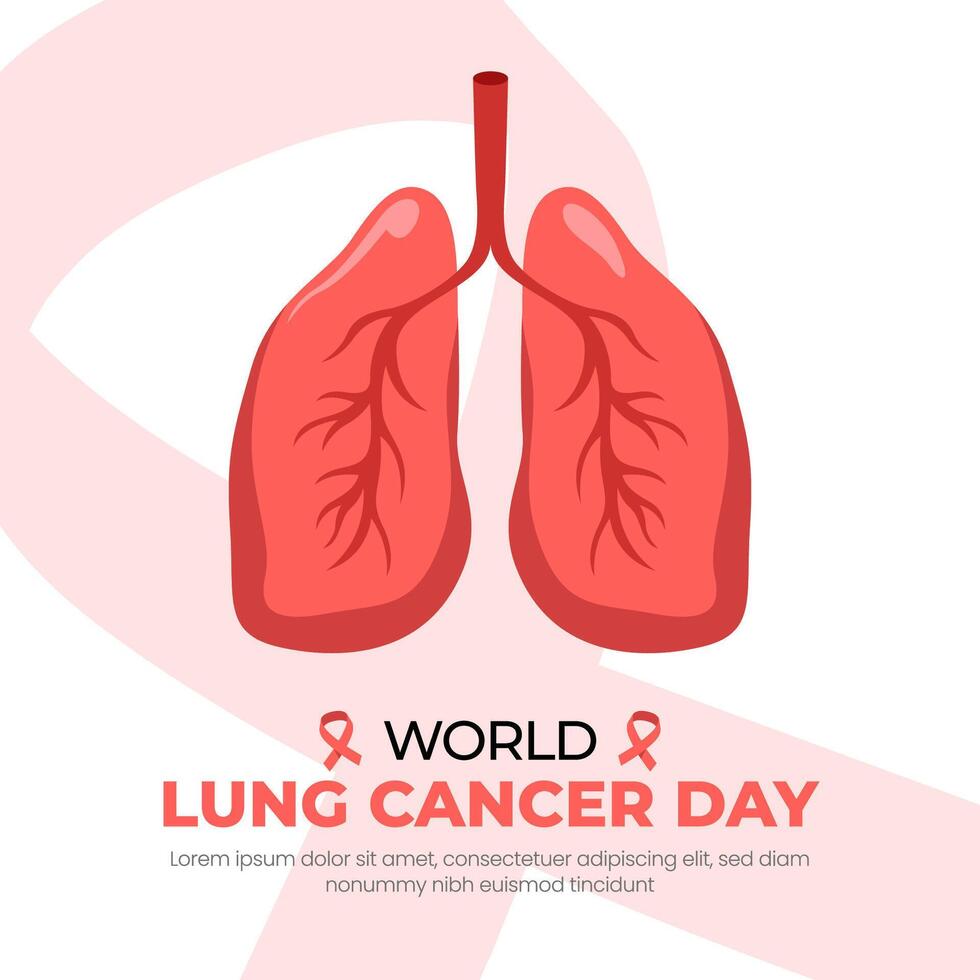 World lung cancer day august background design vector
