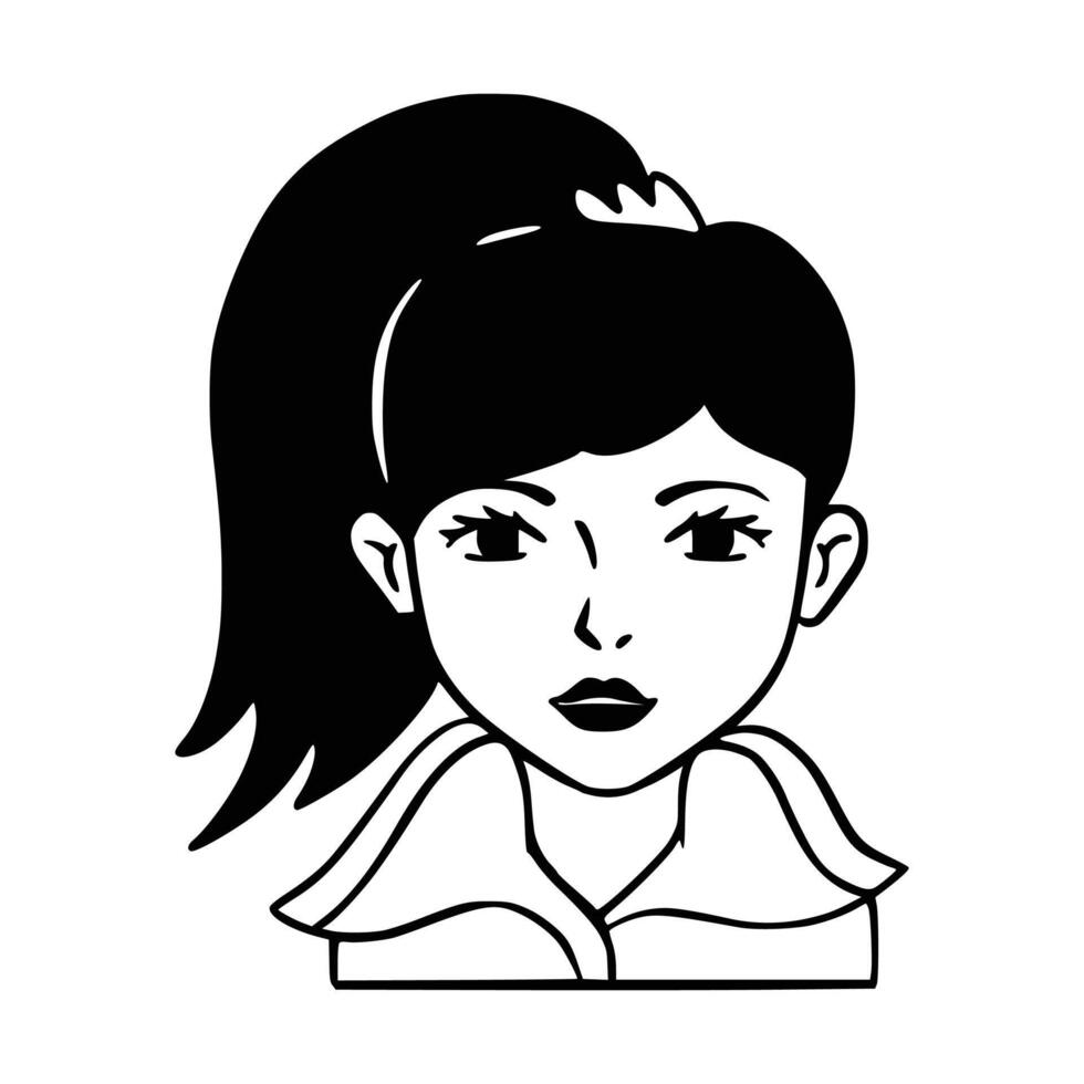 People avatar icon. Girl Avatar Doodle. illustration charaters for social media and networking, user profile, website and app design and development, user profile icons. vector