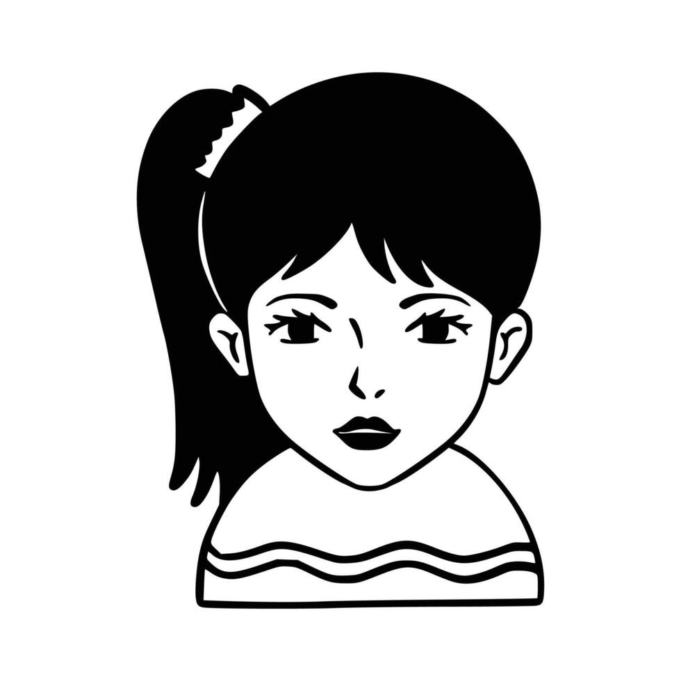 People avatar icon. Girl Avatar Doodle. illustration charaters for social media and networking, user profile, website and app design and development, user profile icons. vector