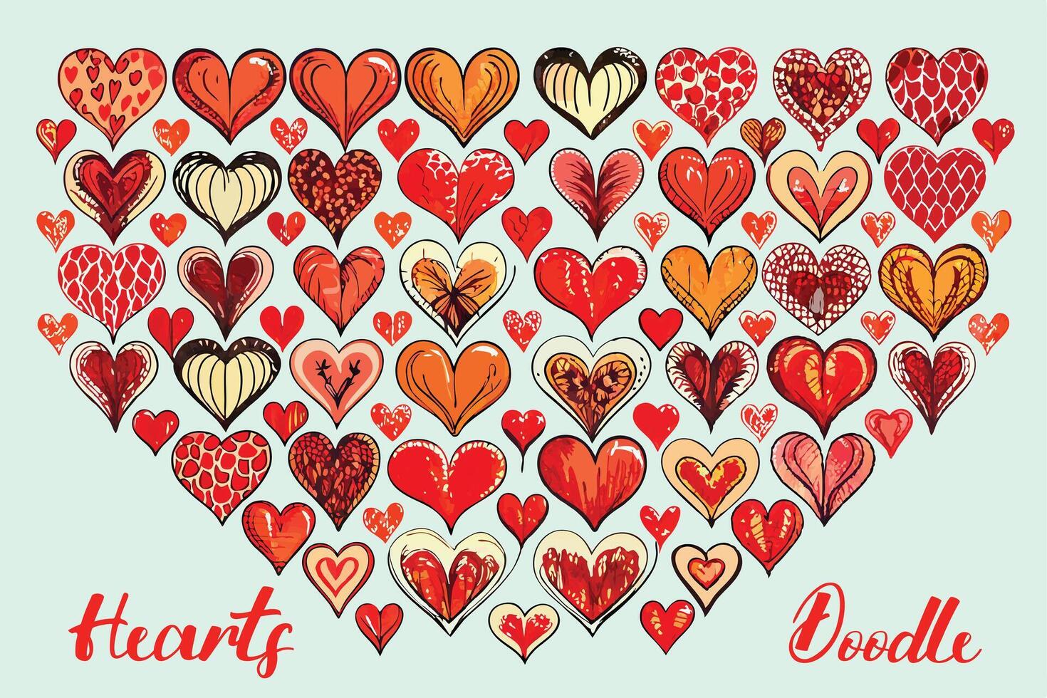 Doodle Heart Eps, Sketch Heart Eps vector