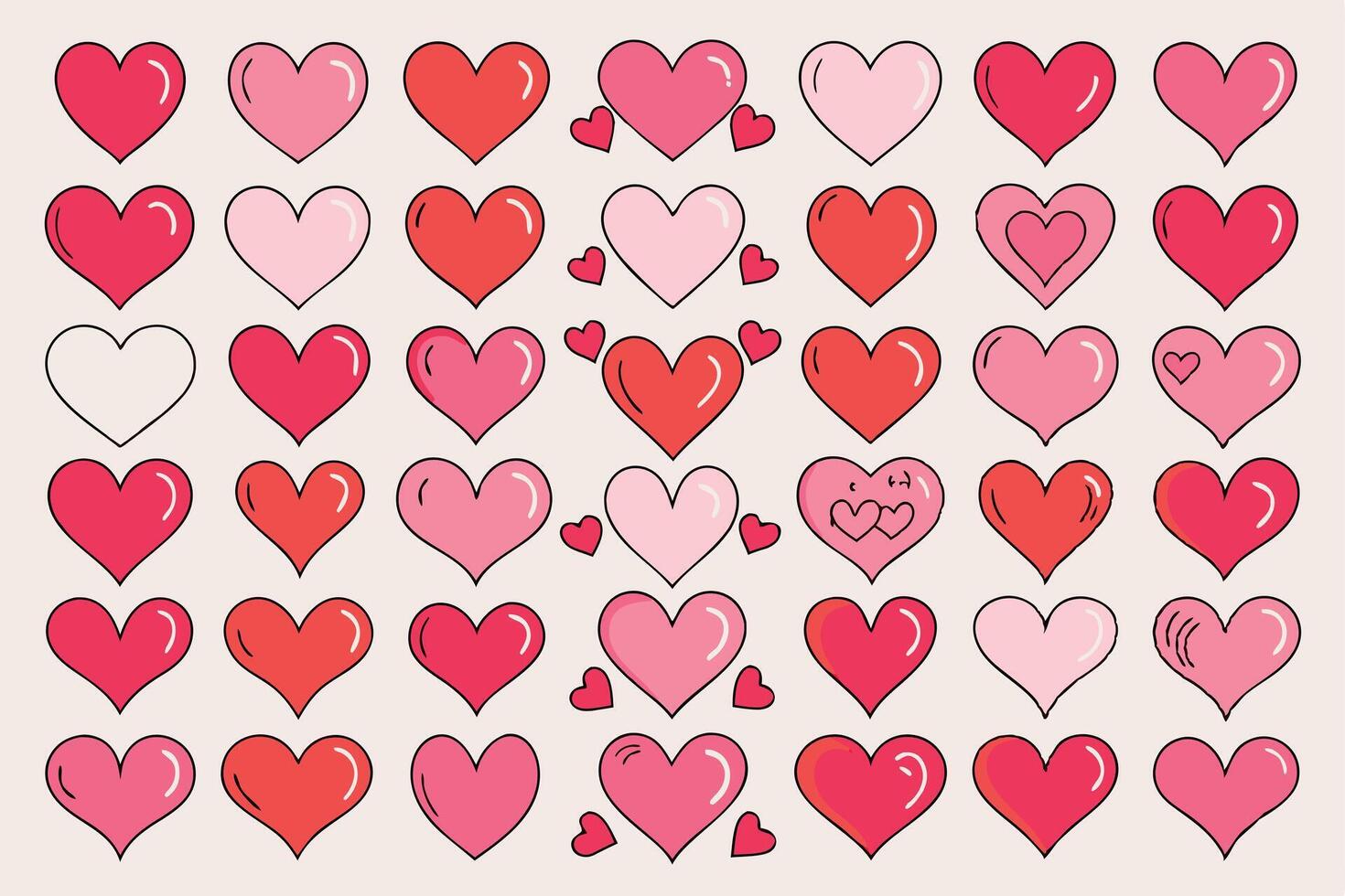 Doodle Heart Eps, Sketch Heart Eps vector