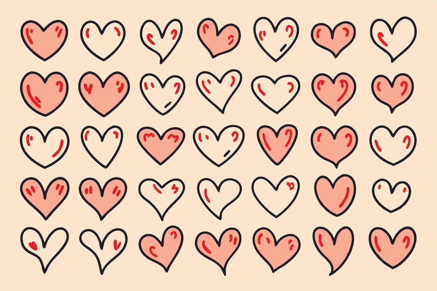 Doodle Heart Eps, Sketch Heart Eps vector