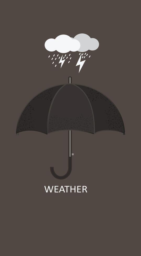 A Rainy weather design with umbrella vector
