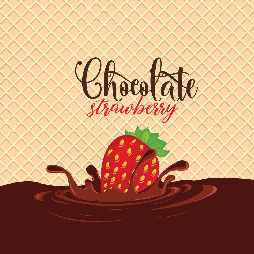Chocolate strawberry illustration Chocolate bar vector