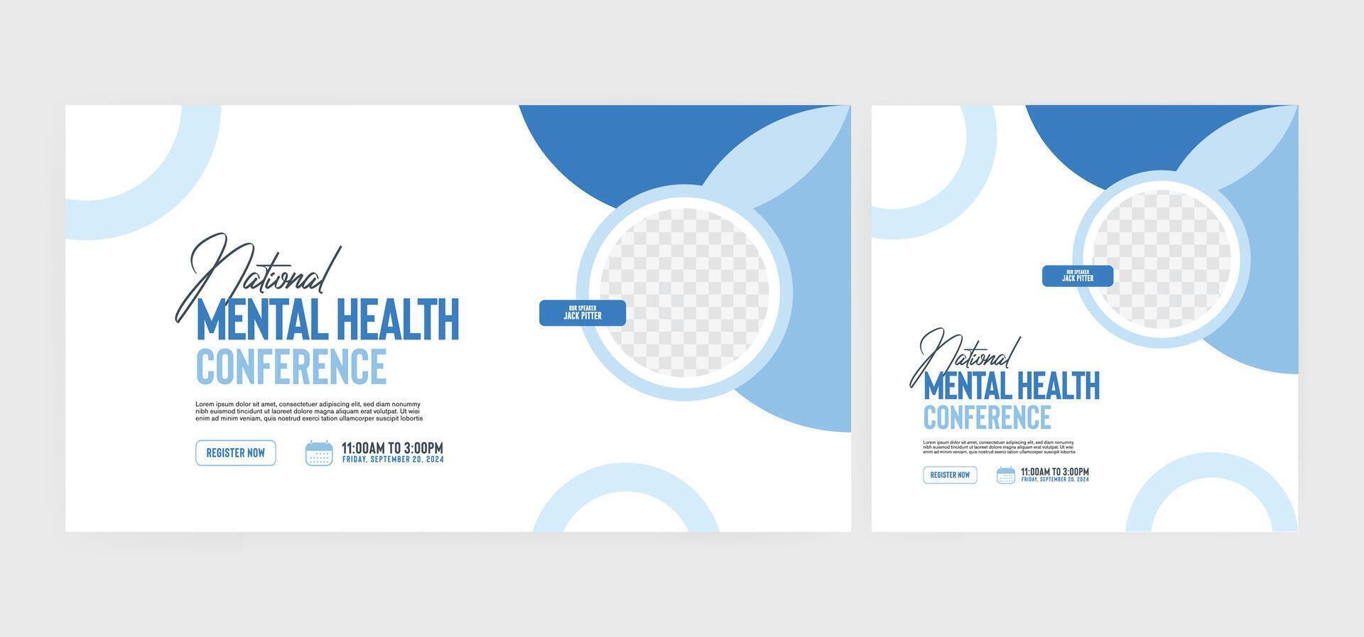 Mental Health Conference social media template. Creative professional business flyer template layout design. Eps vector