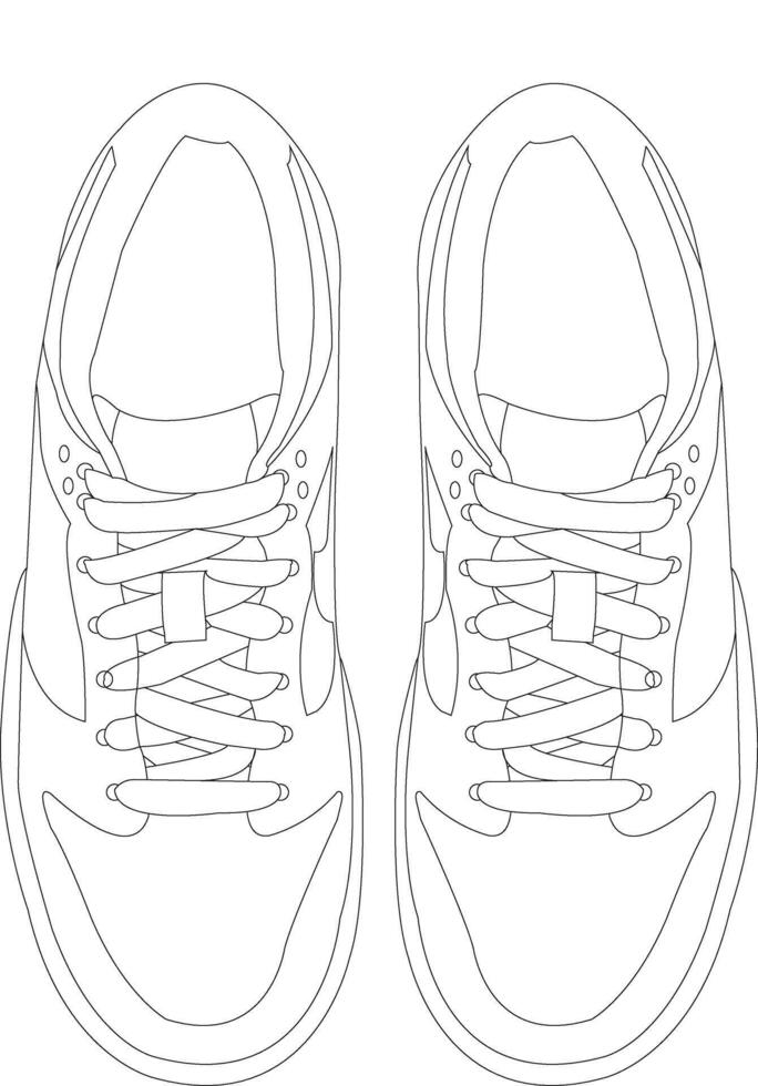 Shoes Sneaker of sports and lifestyles, sneaker hand drawn collection, shoe lineart icon. new shoe illustration for sport and branding design element, Shoes sneaker outline drawing vector