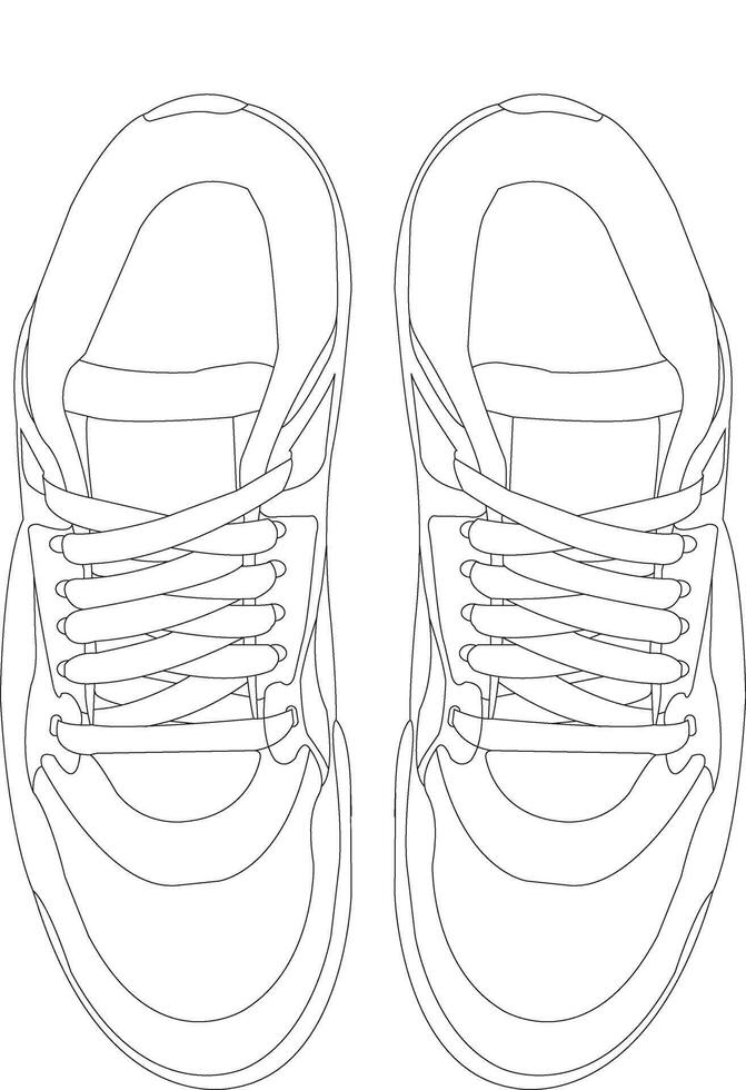 Shoes Sneaker of sports and lifestyles, sneaker hand drawn collection, shoe lineart icon. new shoe illustration for sport and branding design element, Shoes sneaker outline drawing vector