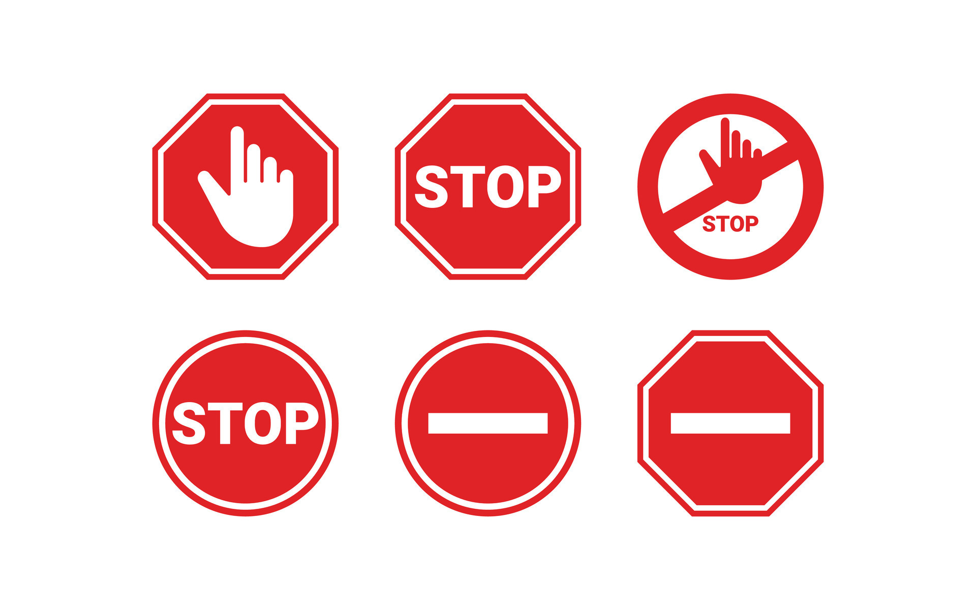 stop sign set icon flat design template 47404455 Vector Art at Vecteezy