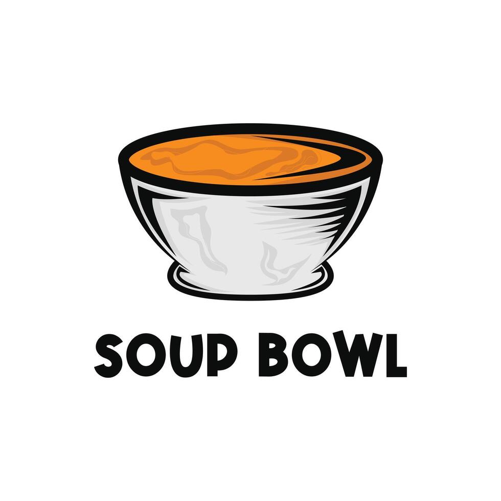 soup bowl logo design concept vintage style vector