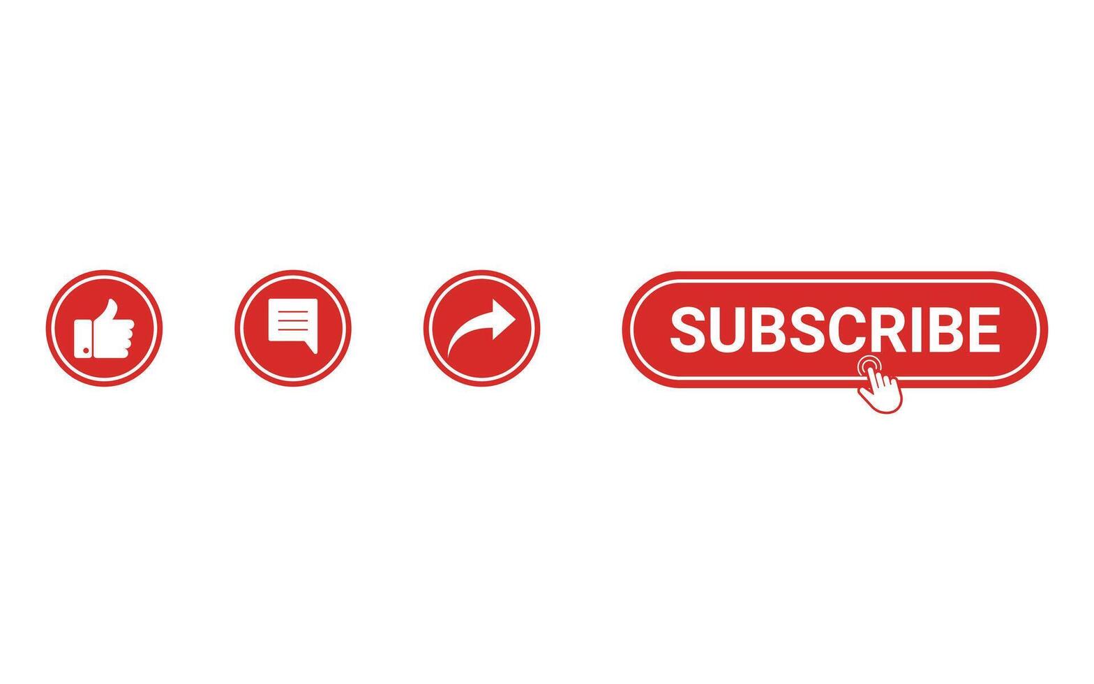 Like, comment, share and subscribe design icon button template vector