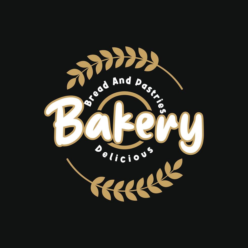 Bakery logo design concept idea with wheat grain icon vector