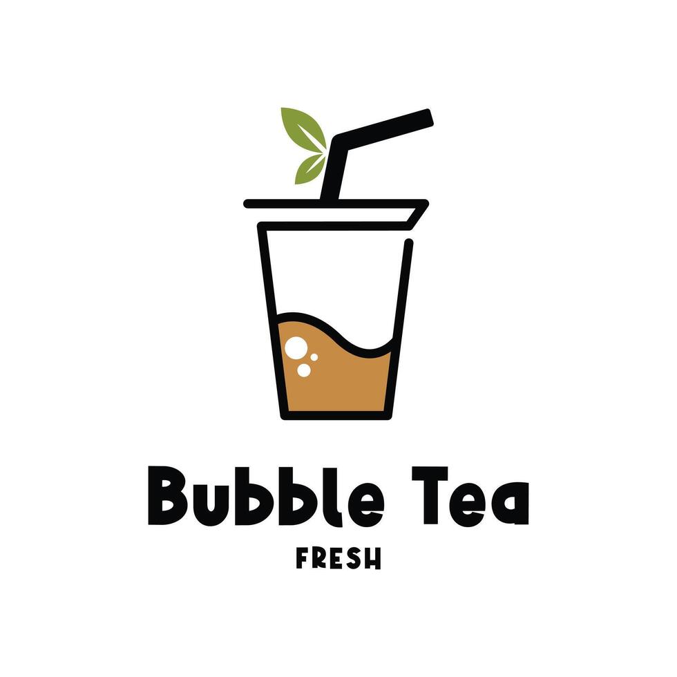 bubble tea logo design concept idea vector