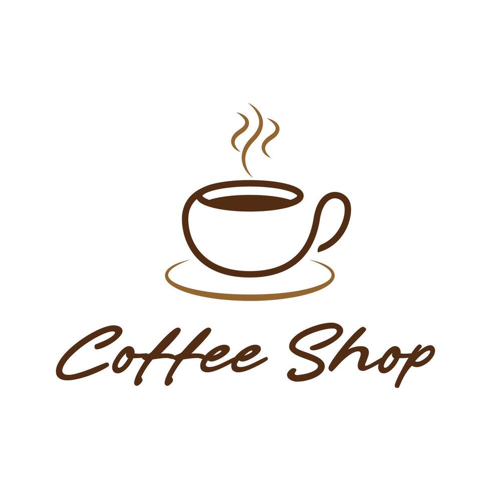 cup of coffee shop logo design concept idea vector