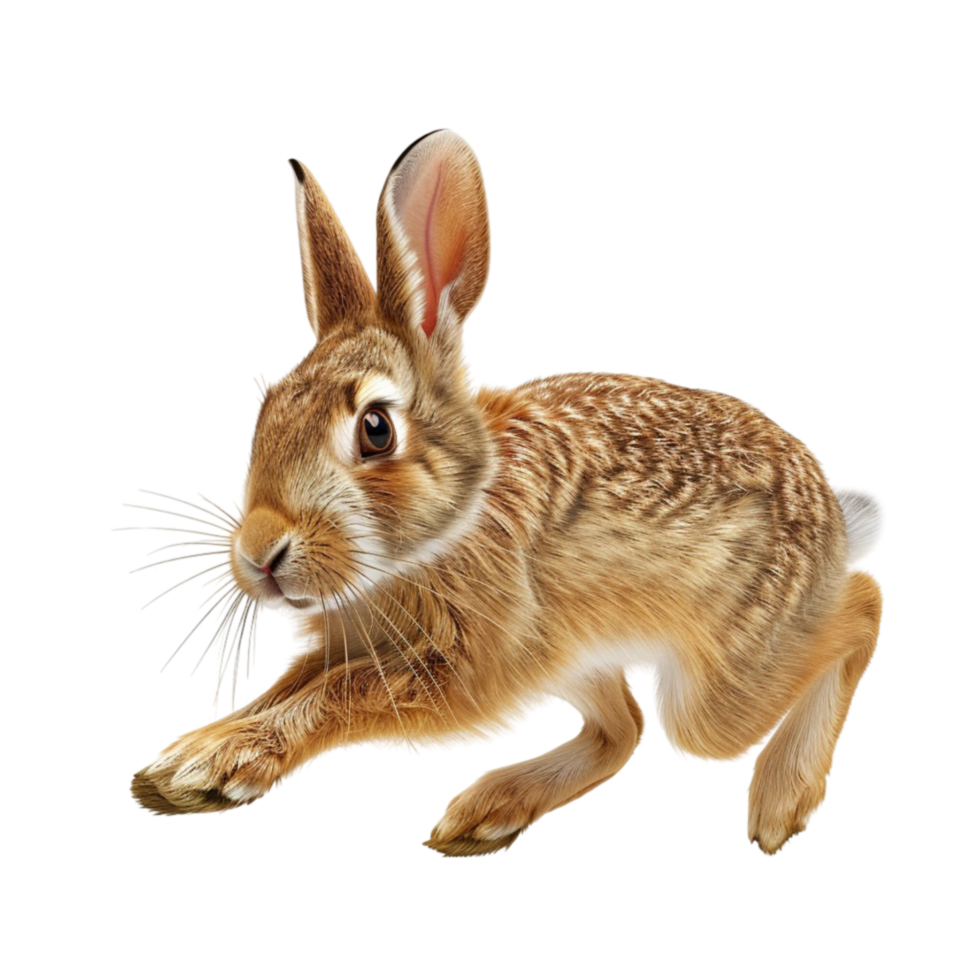 A rabbit running on a transparent background. png