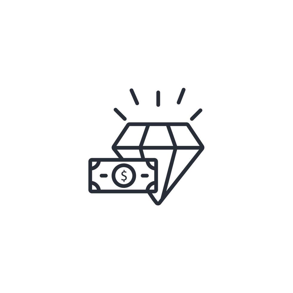 Value icon. .Editable stroke.linear style sign for use web design,logo.Symbol illustration. vector