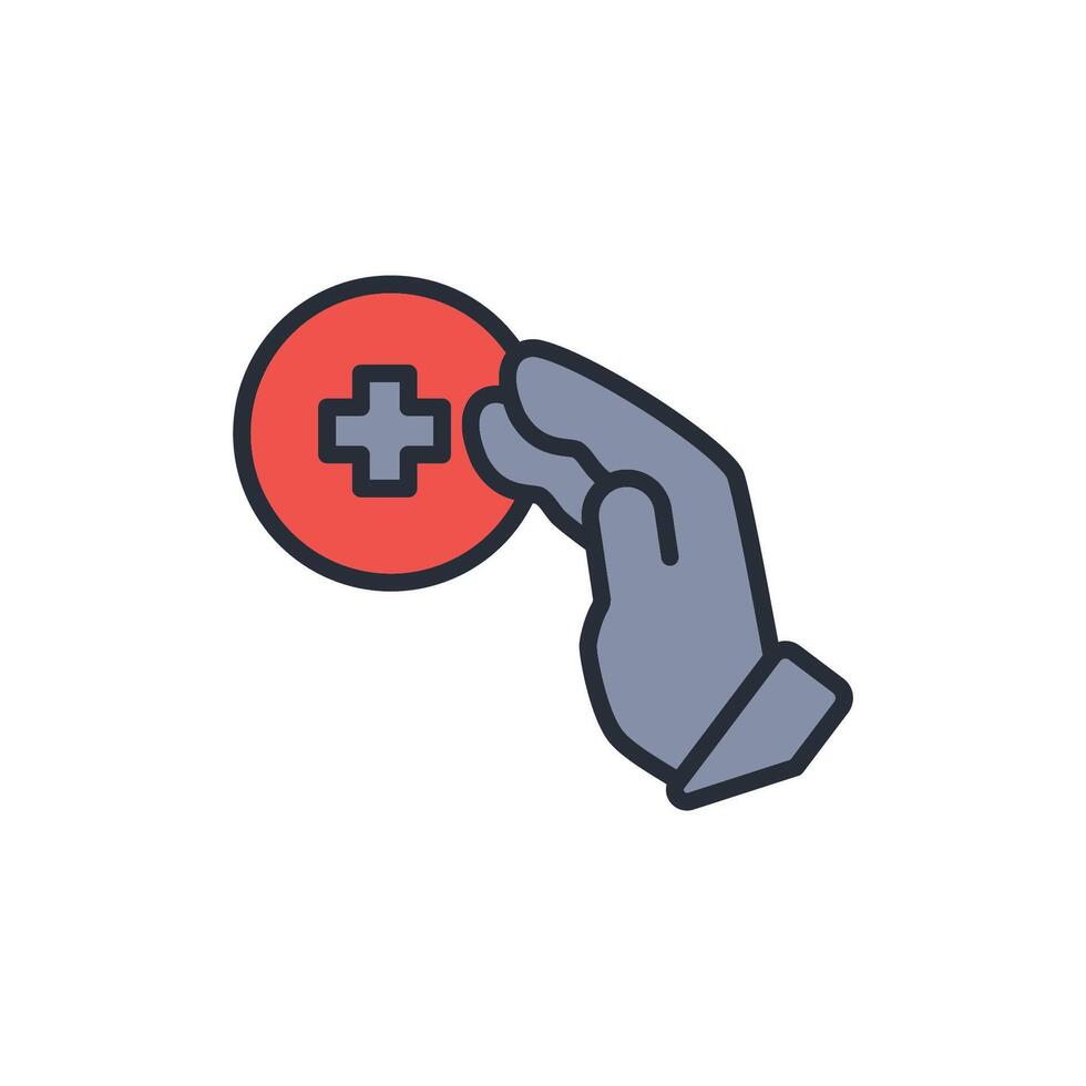 medical care icon. .Editable stroke.linear style sign for use web design,logo.Symbol illustration. vector