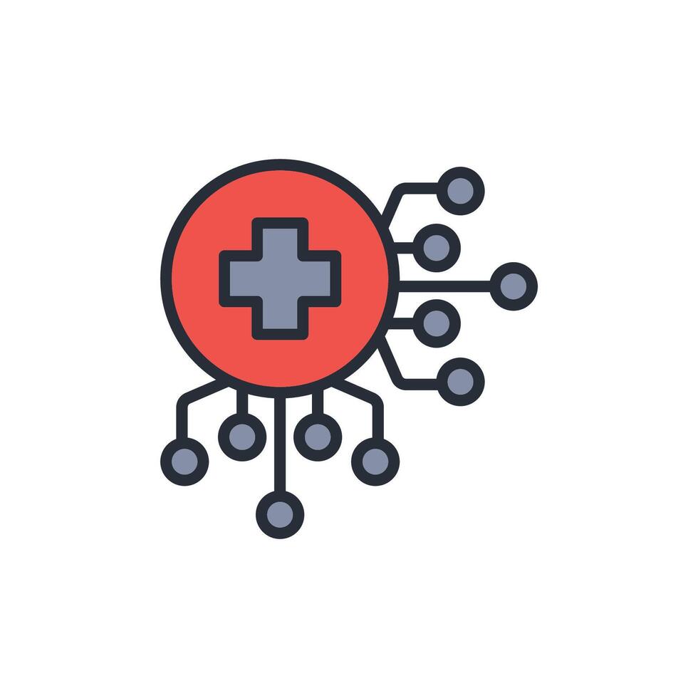 Ai Healthcare icon. .Editable stroke.linear style sign for use web design,logo.Symbol illustration. vector
