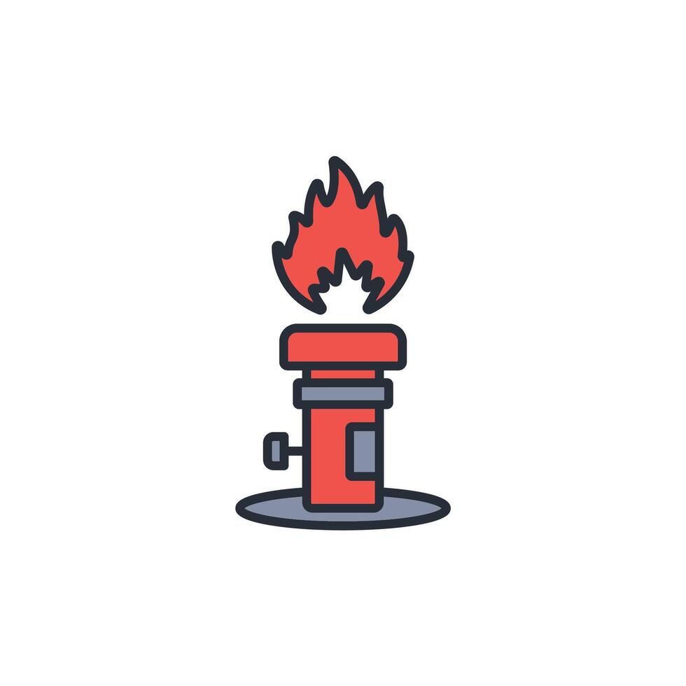 Bunsen burner icon. .Editable stroke.linear style sign for use web design,logo.Symbol illustration. vector
