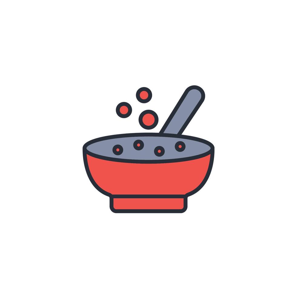 pestle and mortar icon. .Editable stroke.linear style sign for use web design,logo.Symbol illustration. vector