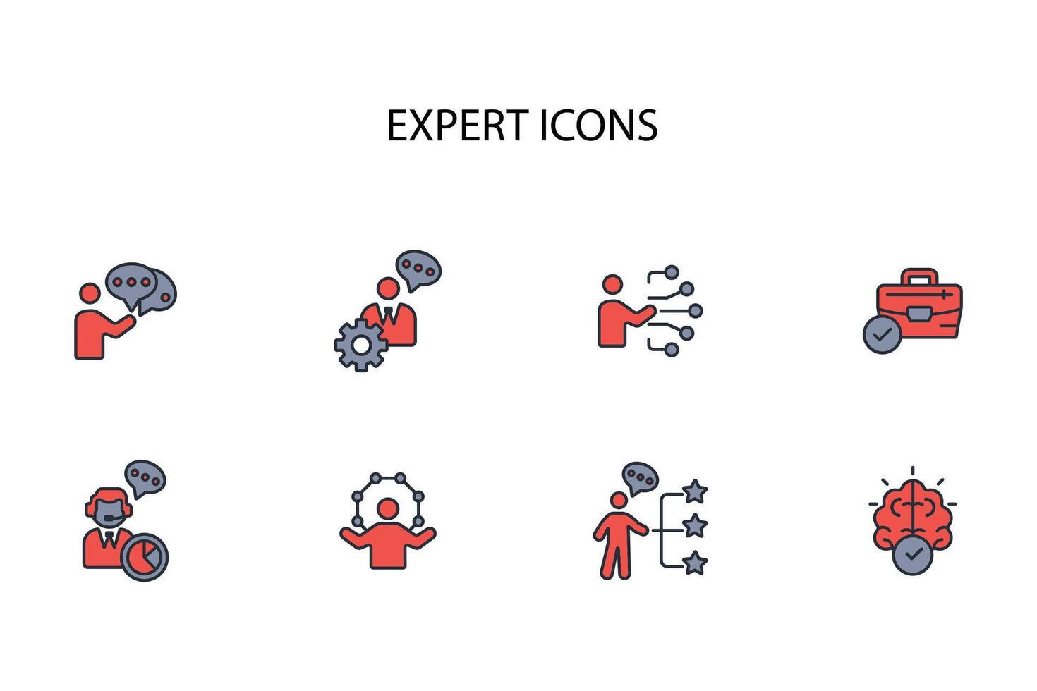 Expert icon set..Editable stroke.linear style sign for use web design,logo.Symbol illustration. vector