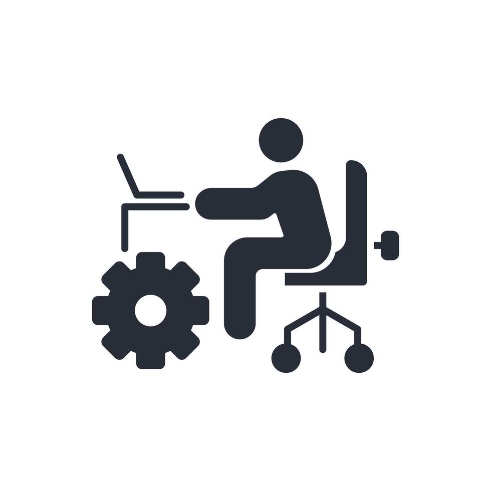 it manager icon. .Editable stroke.linear style sign for use web design,logo.Symbol illustration. vector