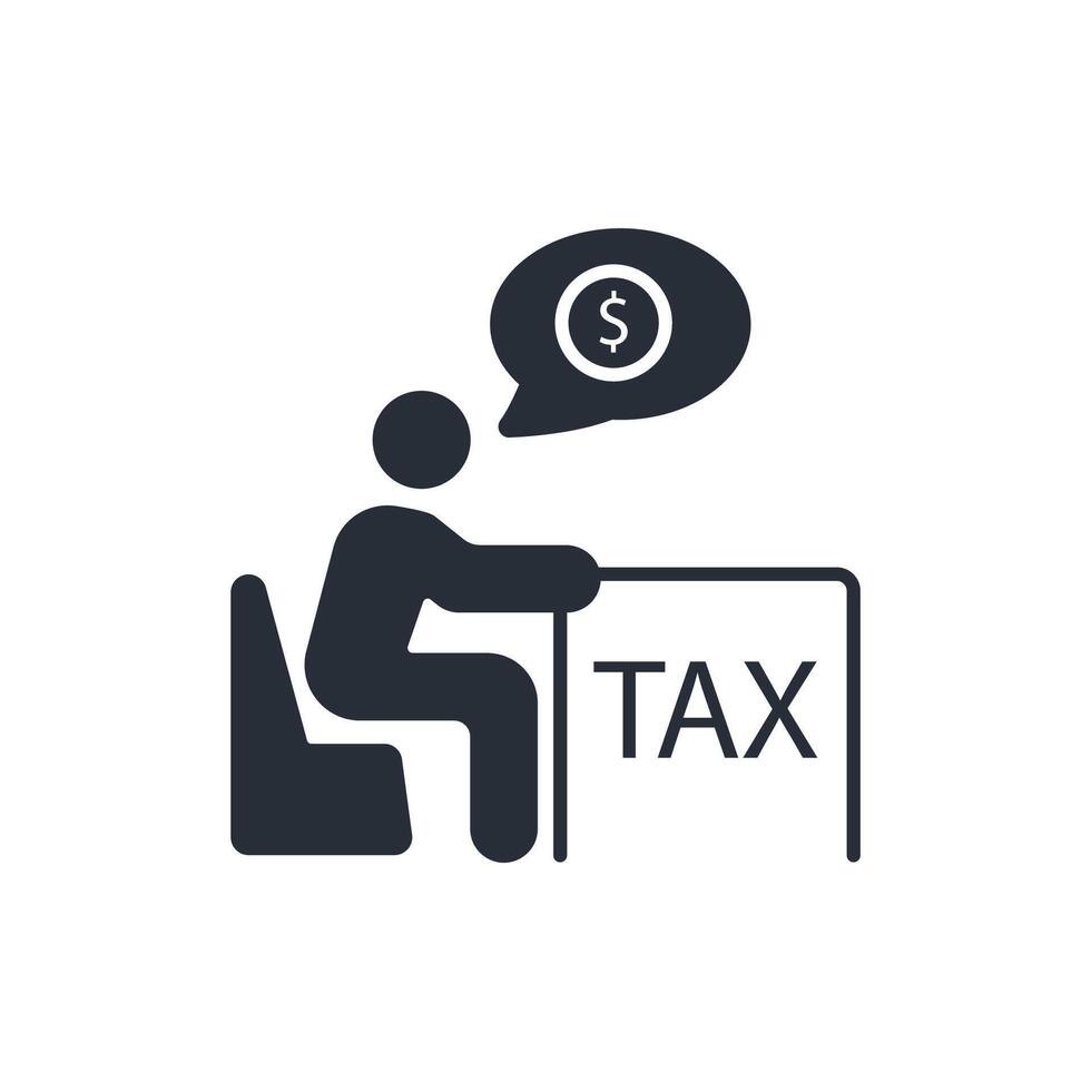 tax consultant icon. .Editable stroke.linear style sign for use web design,logo.Symbol illustration. vector