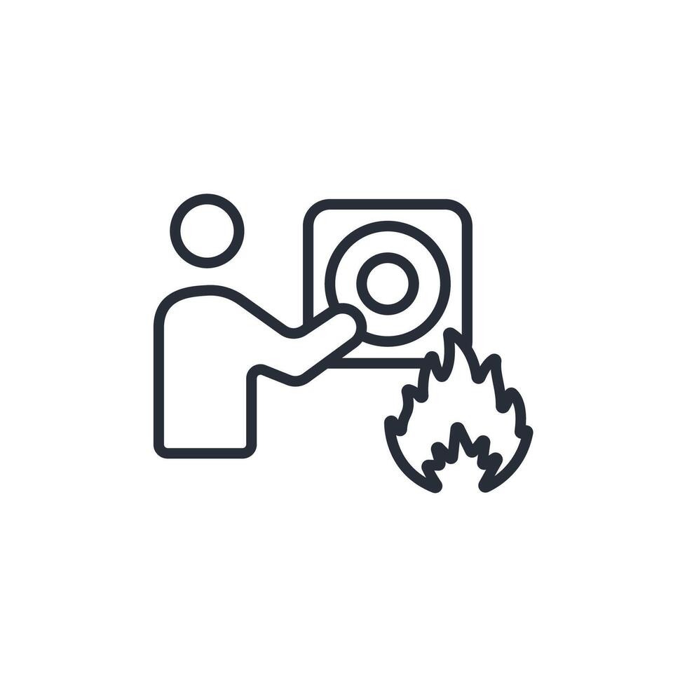 Fire alarm icon. .Editable stroke.linear style sign for use web design,logo.Symbol illustration. vector