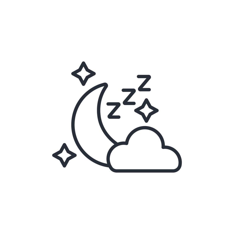 night icon. .Editable stroke.linear style sign for use web design,logo.Symbol illustration. vector