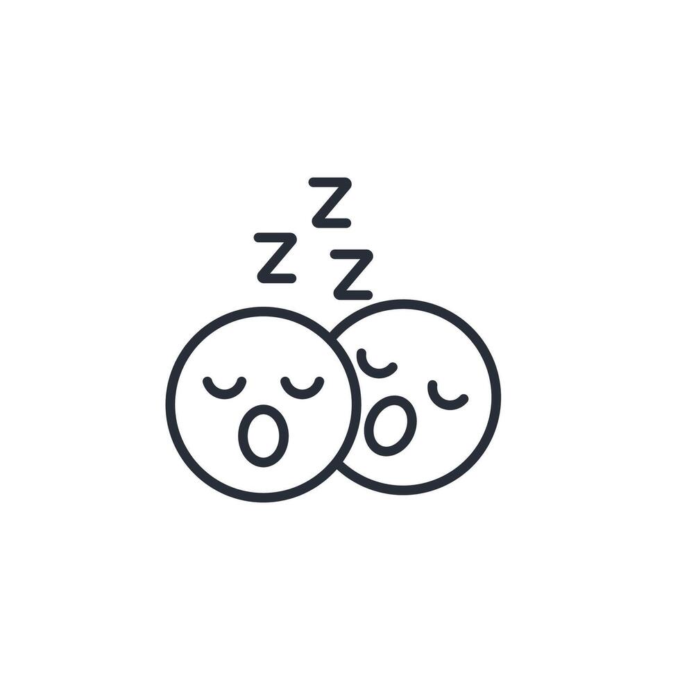 sleeping icon. .Editable stroke.linear style sign for use web design,logo.Symbol illustration. vector