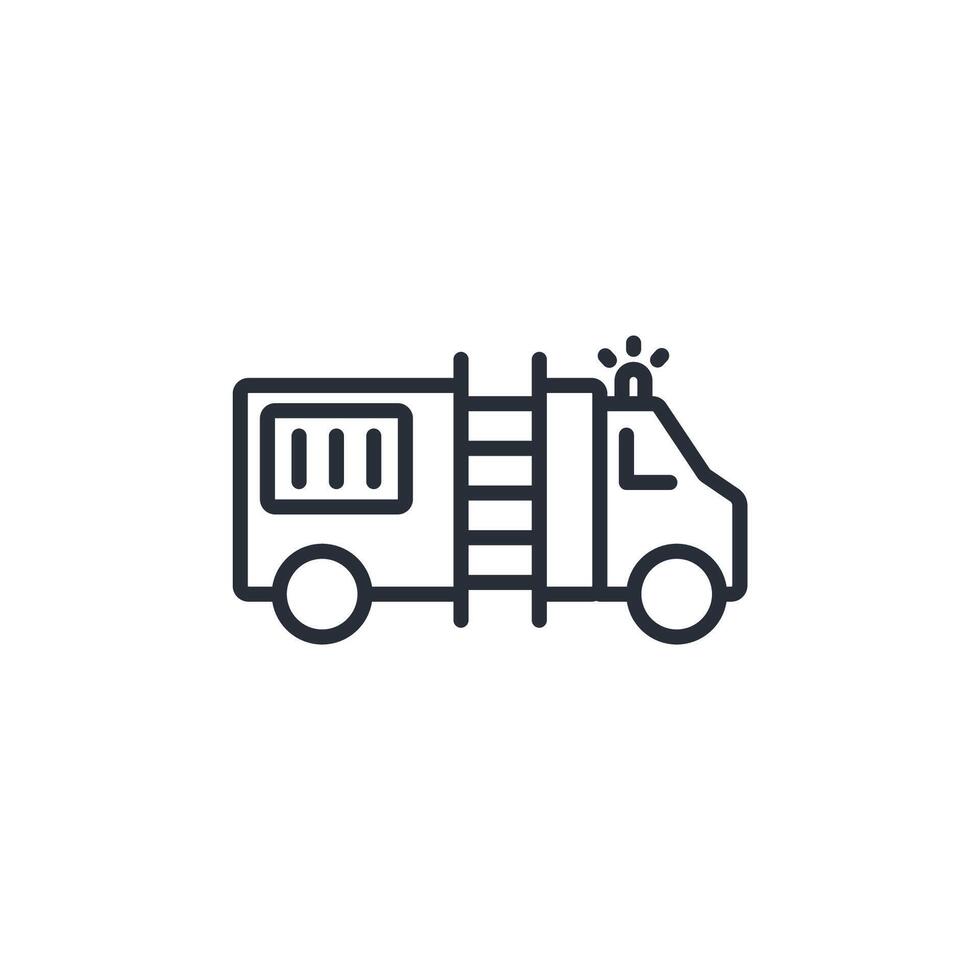 Fire truck icon. .Editable stroke.linear style sign for use web design,logo.Symbol illustration. vector