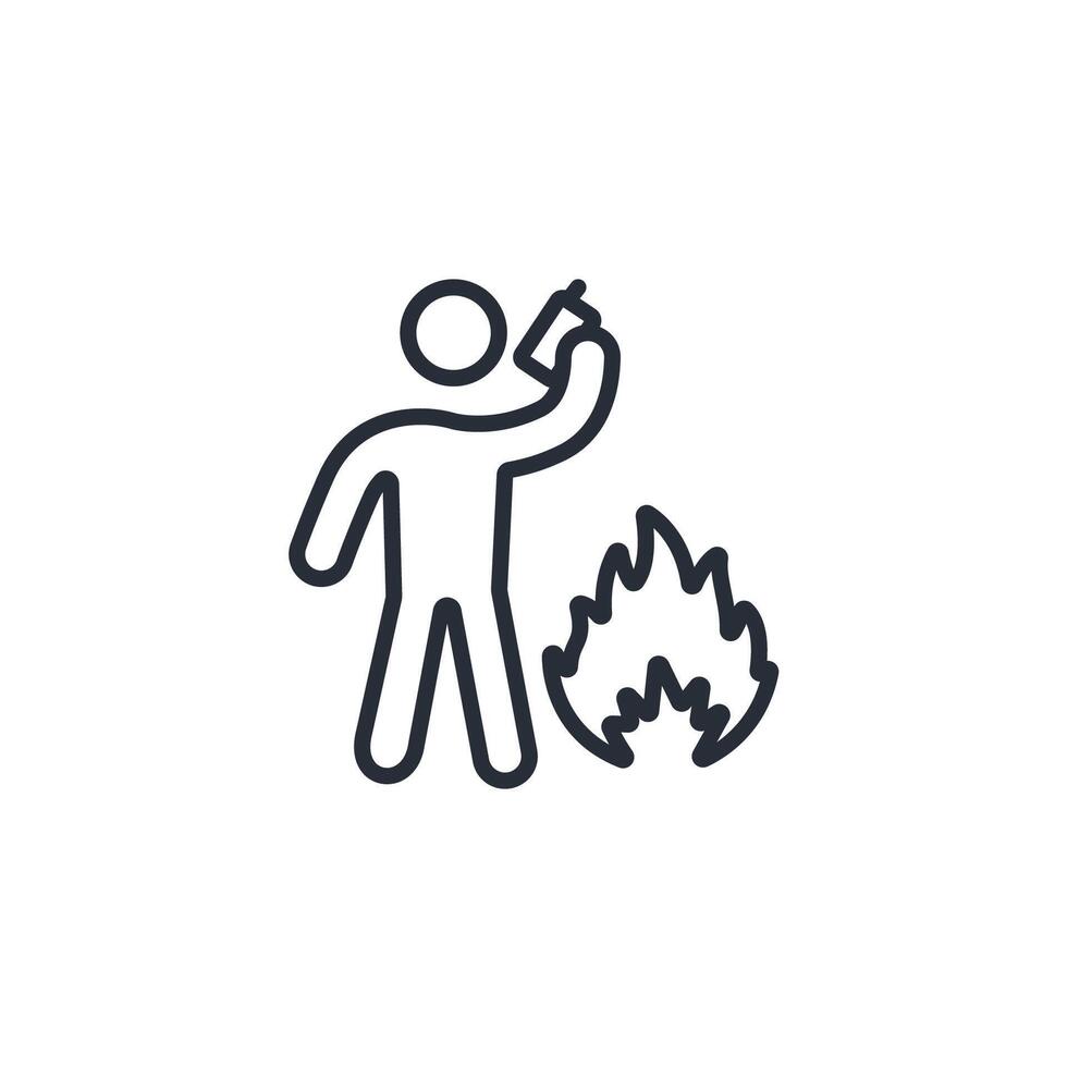 call the fire brigade icon. .Editable stroke.linear style sign for use web design,logo.Symbol illustration. vector