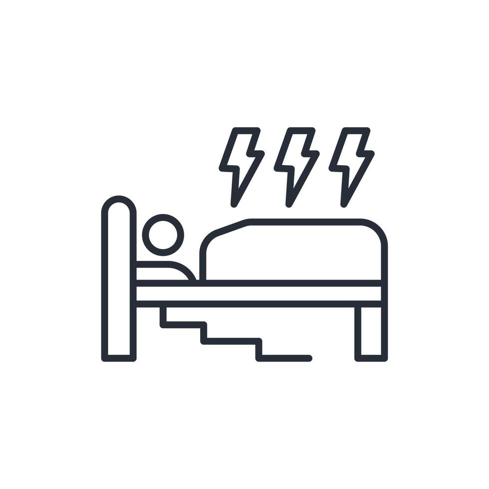 sleep disorders icon. .Editable stroke.linear style sign for use web design,logo.Symbol illustration. vector
