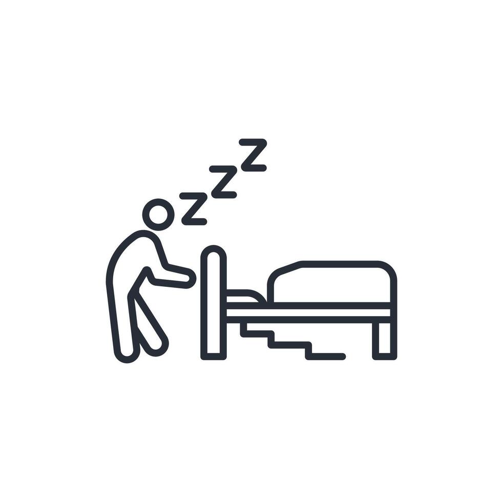 sleepwalking icon. .Editable stroke.linear style sign for use web design,logo.Symbol illustration. vector