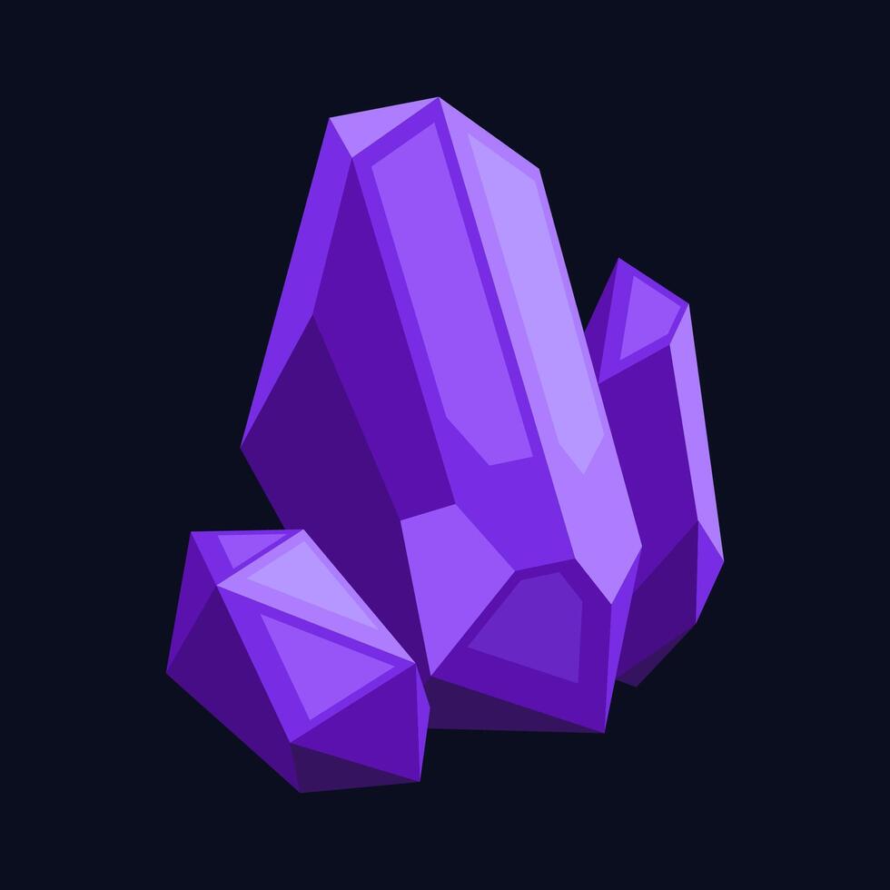 Magic jewel crystal or gemstone. Cartoon flat illustration vector