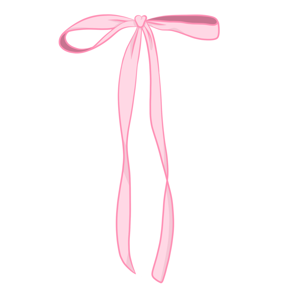 cute coquette Ribbon pink aesthetic illustration png