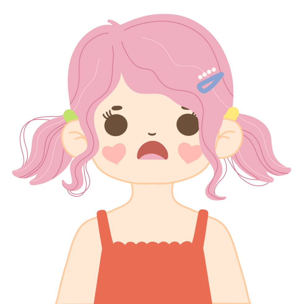 girl emotion face illustration png