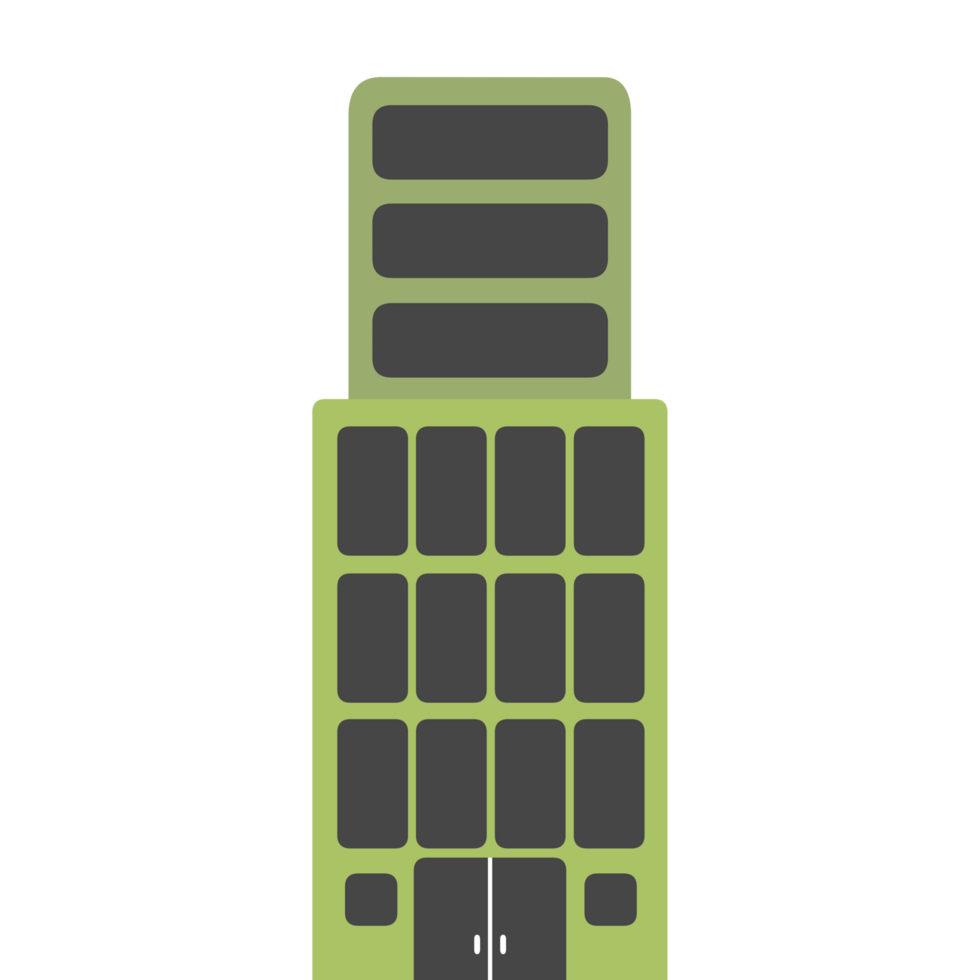Cute city building illustration png