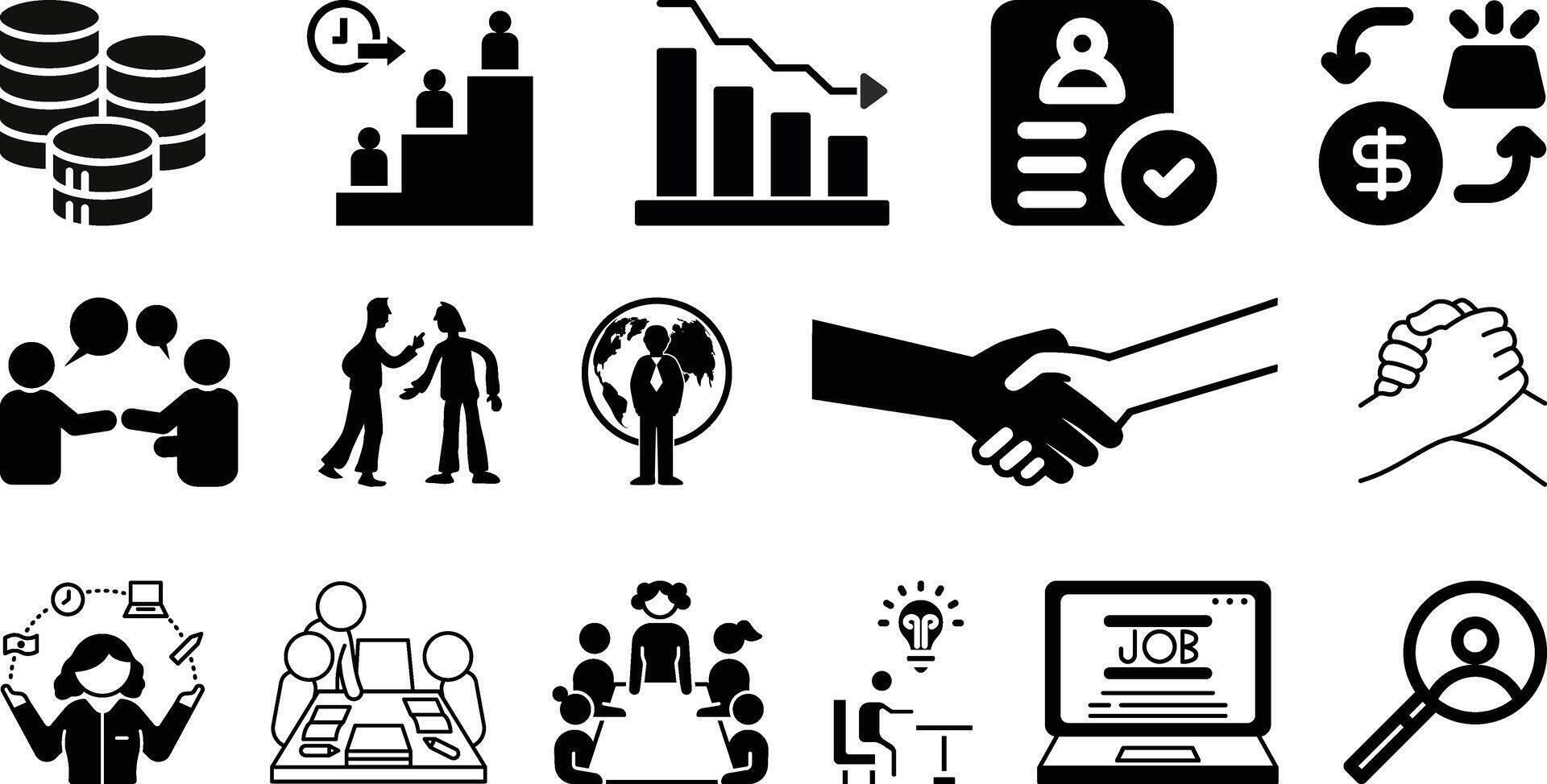 Business and Finance web icons collection vector