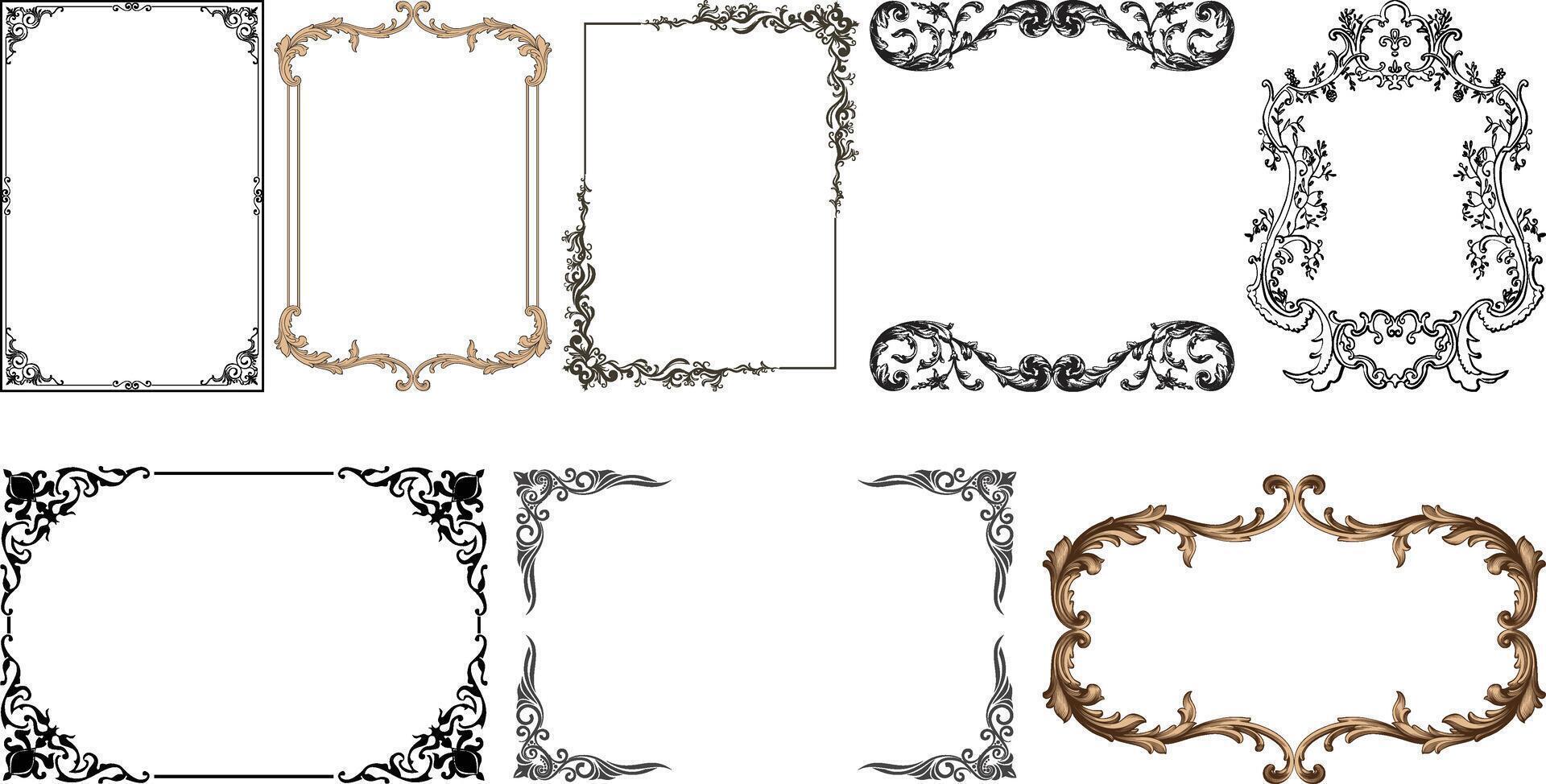 Decorative frames collection set vector