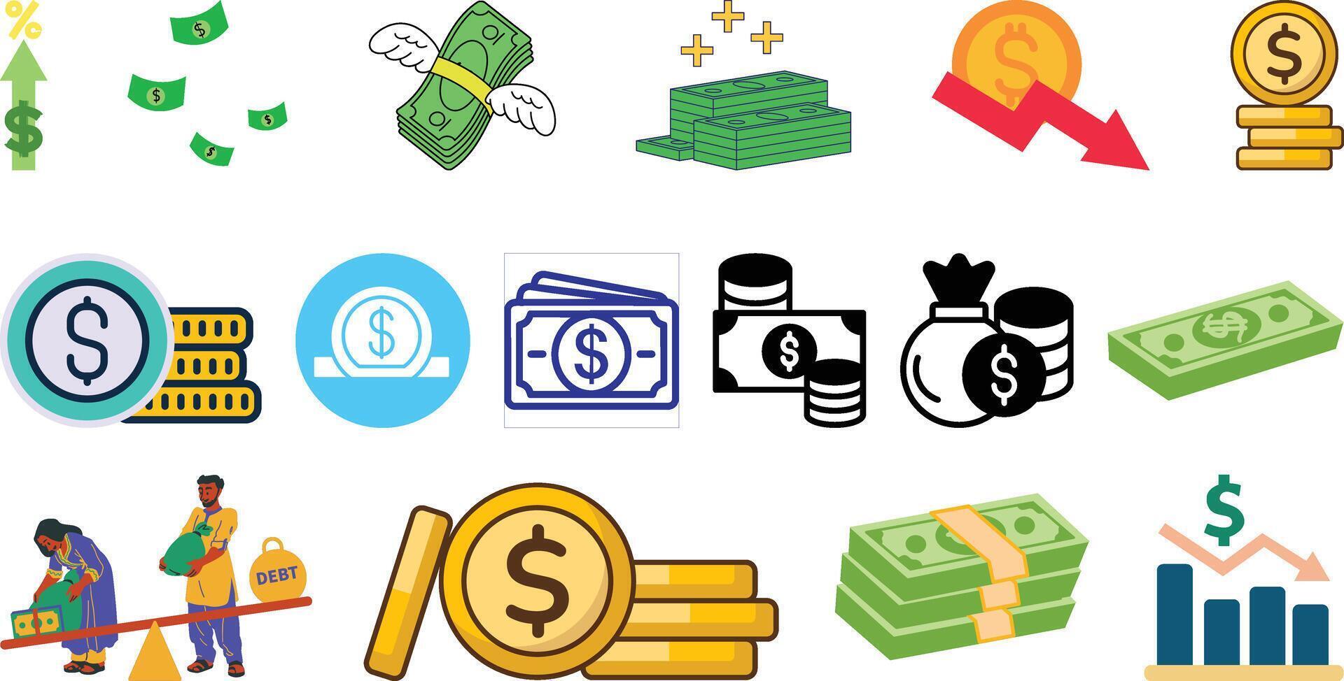 Business and Finance web icons collection vector
