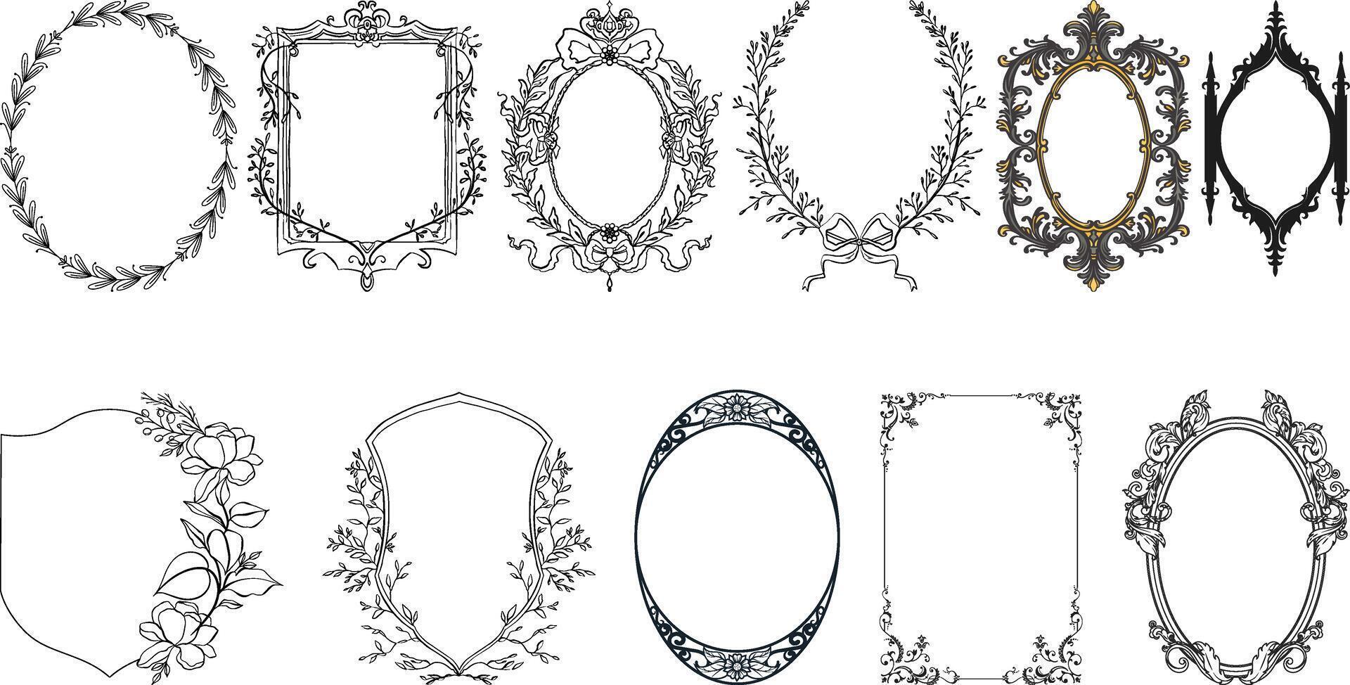 Decorative frames collection set vector