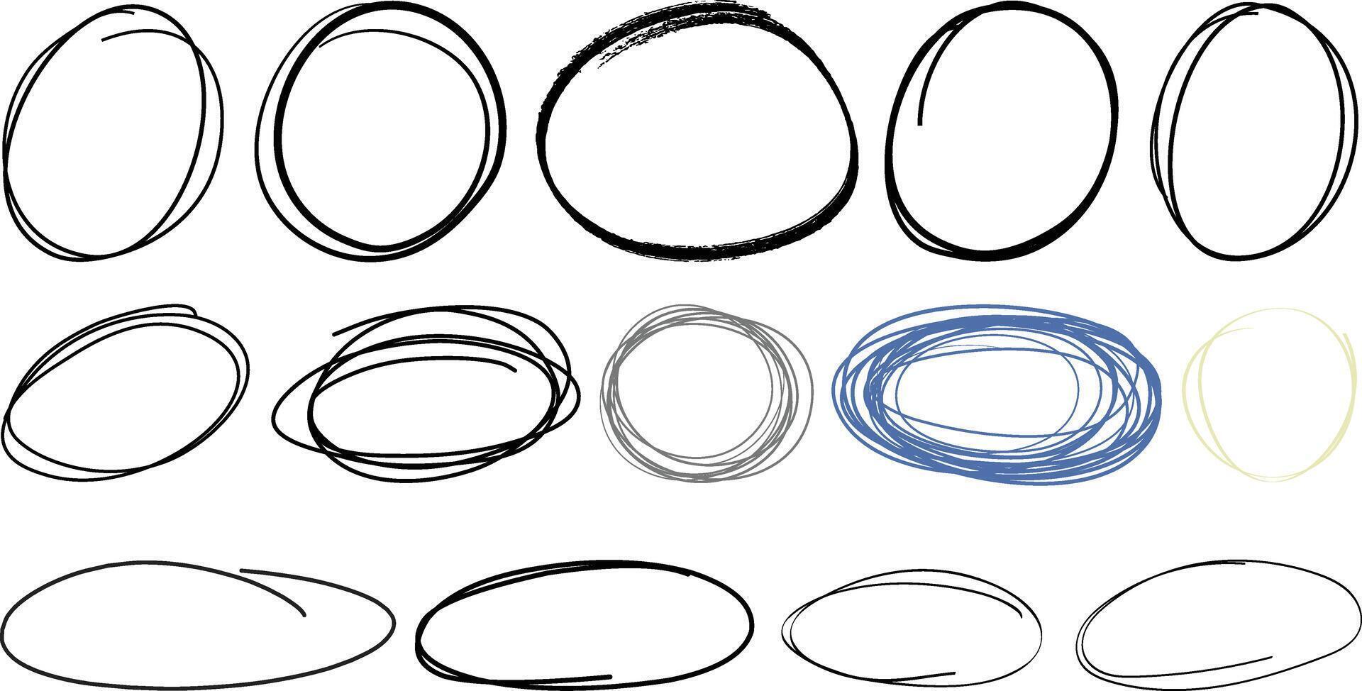 circle line sketch set collection vector