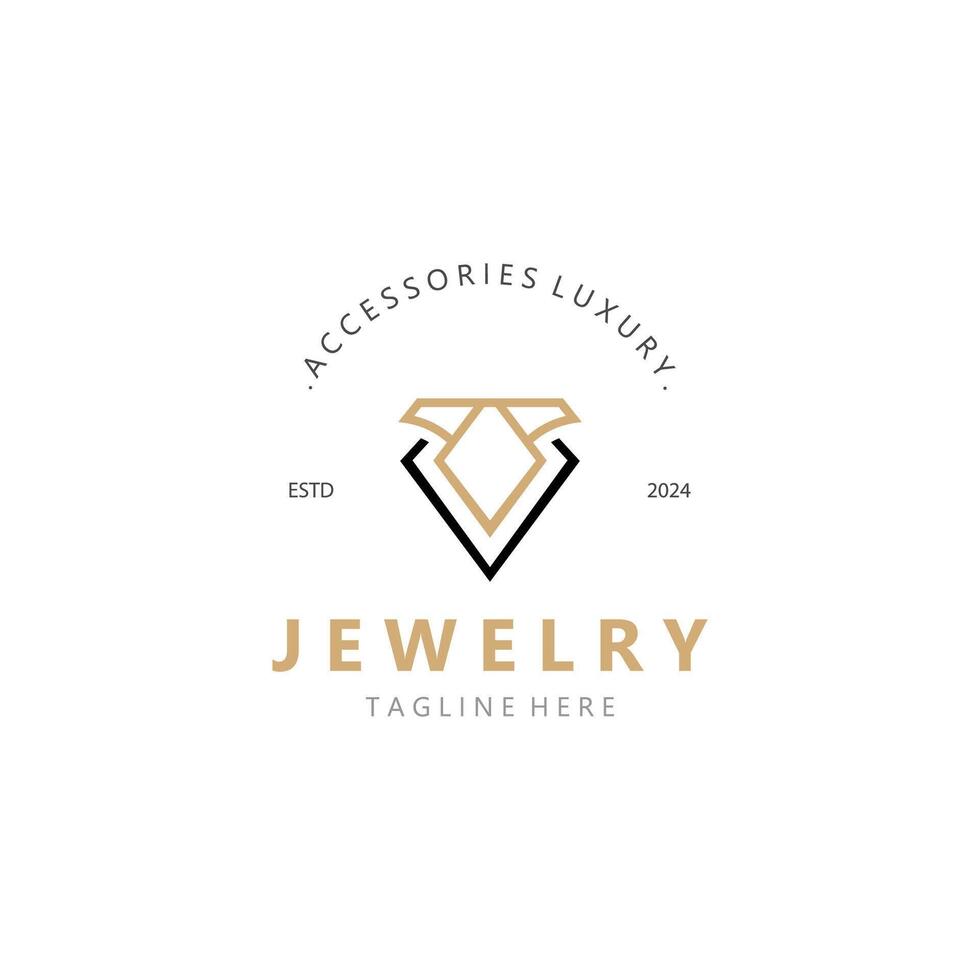 Jewelry Logo Template Design, diamond shop, accessories fashion Design, simple icon vector