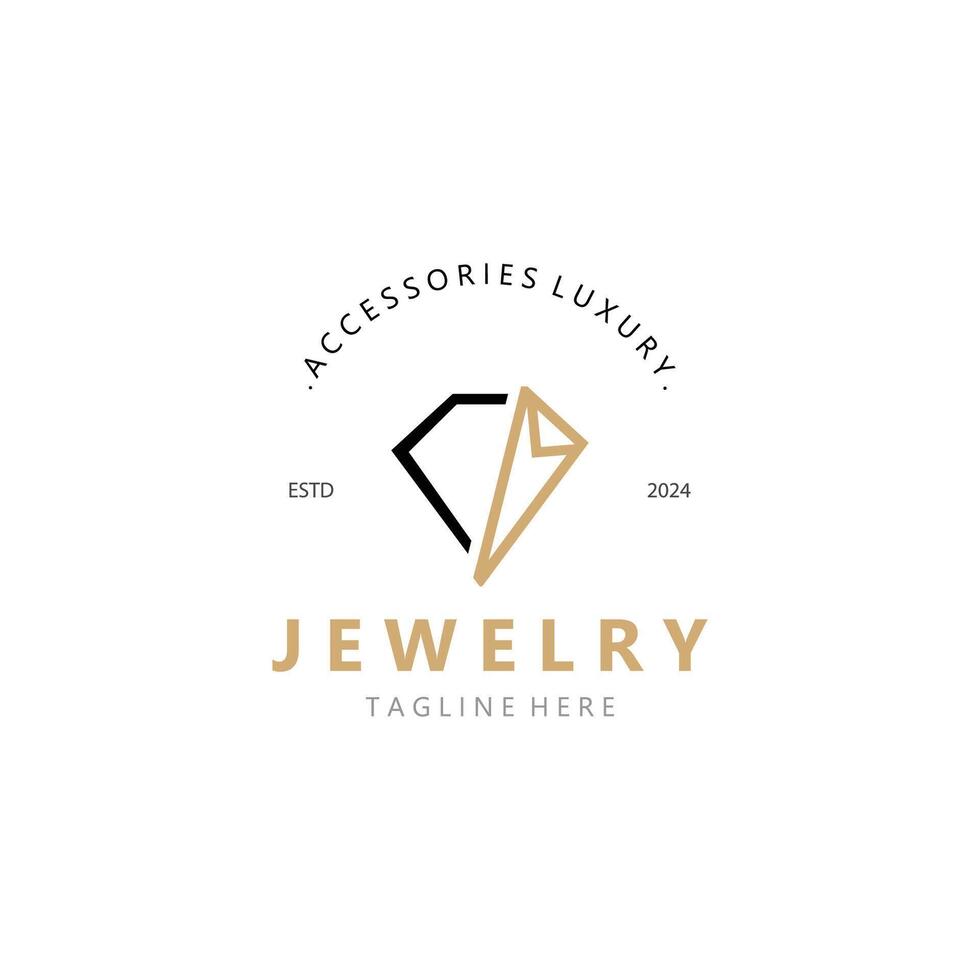 Jewelry Logo Template Design, diamond shop, accessories fashion Design, simple icon vector