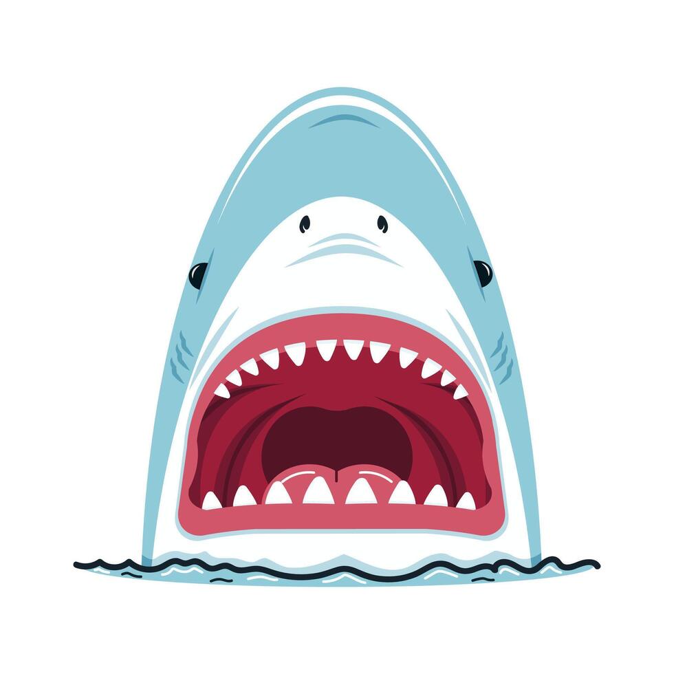 Cartoon of a shark with an open mouth vector