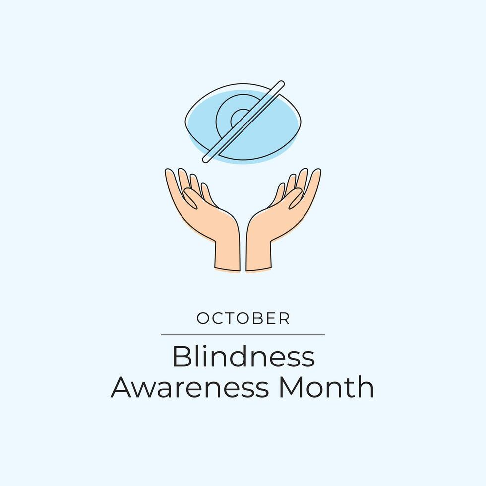 Blindness Awareness Month. Line art design. Design ribbon. Good for celebration template usage. Continuous line. eps 10. vector