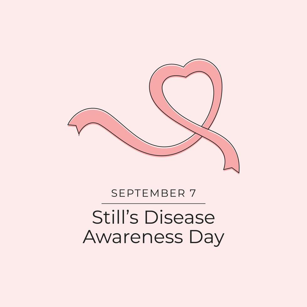Stills Disease Awareness Day. Line art design. Awareness Month. Red ribbon design. Good for celebration template usage. Continuous line. eps 10. vector
