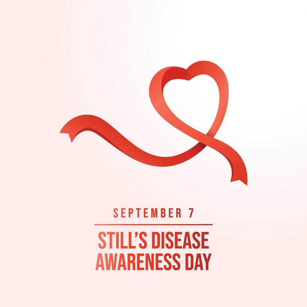 Stills Disease Awareness Day. Flat art design. Awareness Month. Red ribbon design. Good for celebration template usage. eps 10. vector